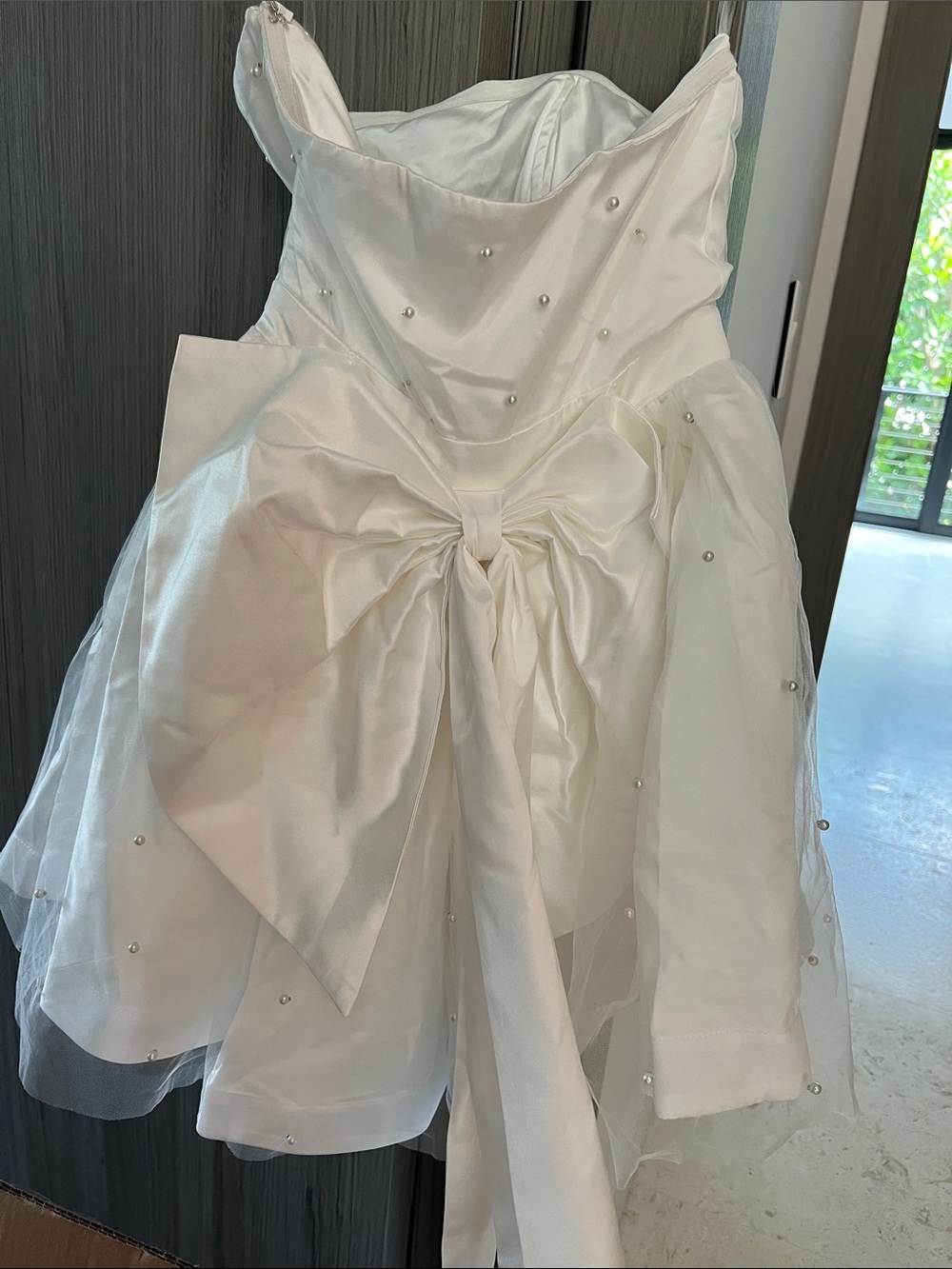 NWT REVOLVE Australia SHOWPO Cailene pearl stud tulle fit flare mini dress US 0 - Picture 13 of 15